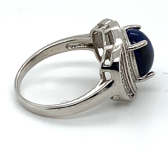 Black Opal 2.49ct Platinum Finish Solid 925 Sterling Silver Ring - Picture 4 of 7